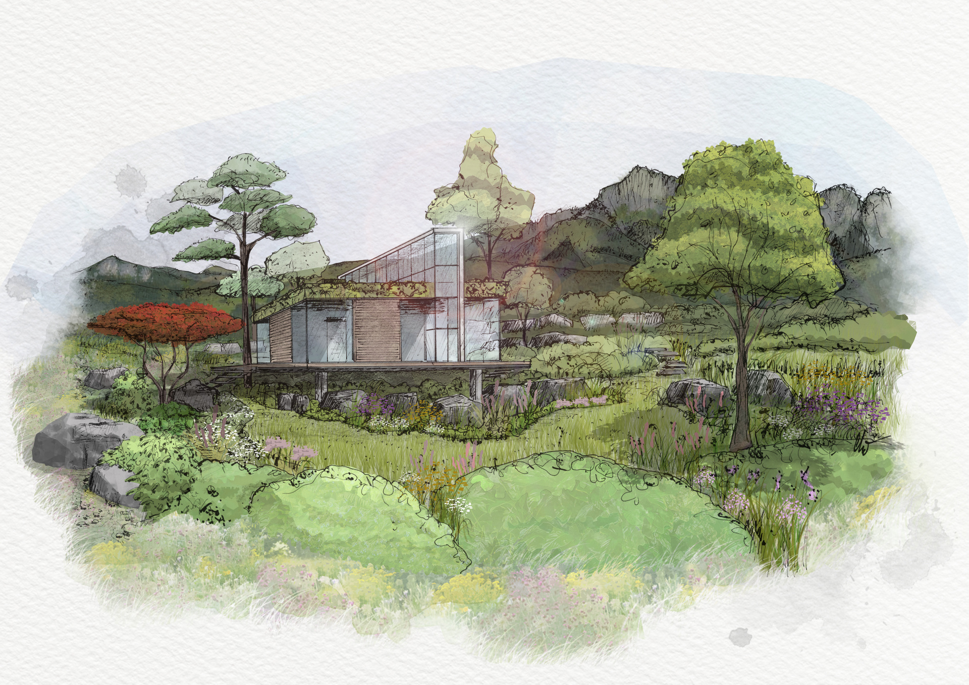 Japanischer Berggarten am Zahmen Kaiser