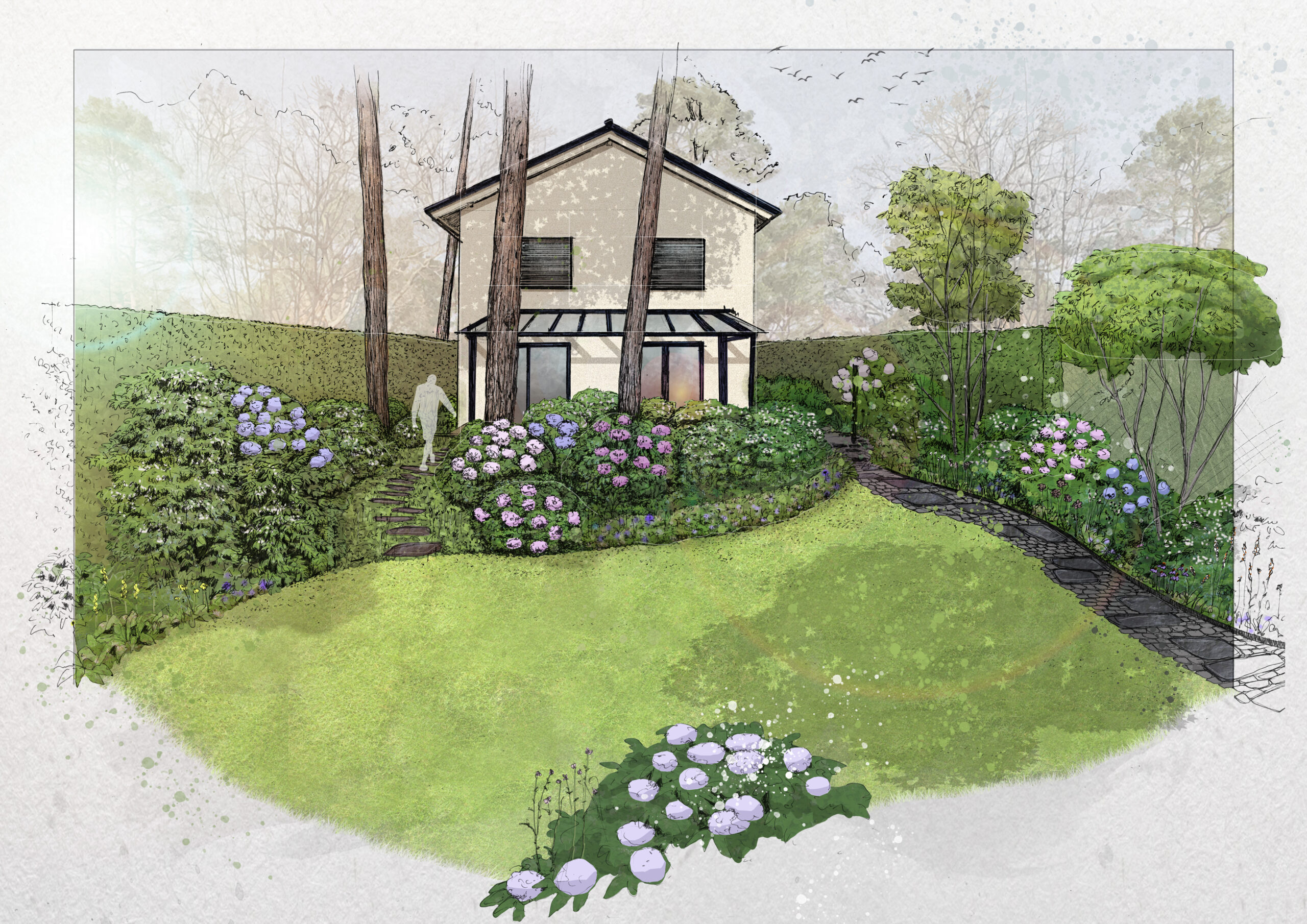 Garten im Kiefernwald in Michendorf